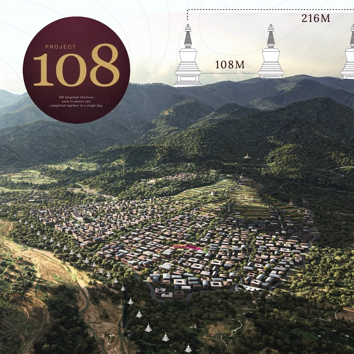 Projet 108 : Le plan ambitieux du Bhoutan visant à élever 108 stupas bouddhistes en une journée recueille un soutien massif